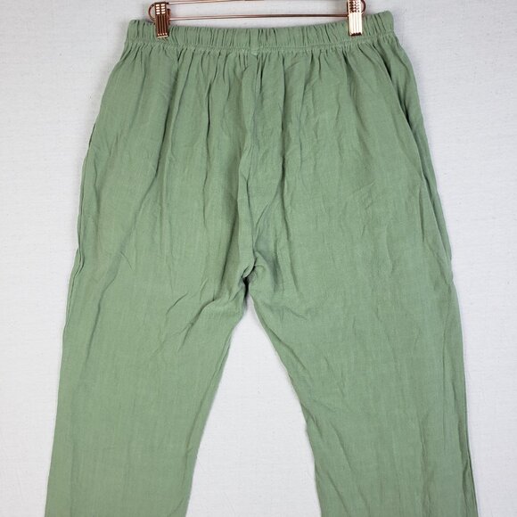 NWT Bae The Label Time and Place Linen Pant Sage size M Split Hem Maternity - Picture 12 of 15
